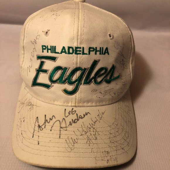 Vintage Sports Specialties NFL Philadelphia Eagles White Script Snapback Hat - Picture 1 of 9
